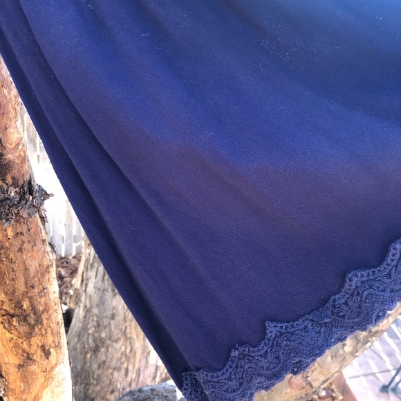 Lumie Brand Empire Rich Blue Blouse Swing Top Lace Embroidery Neiman Marcus Sz M - Picture 10 of 14